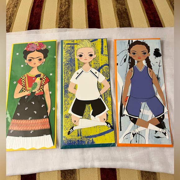 OF UNUSUAL KIND FRIDA, ELLA, & BROOKLYN MAILABLE MOVEABLE PAPER DOLL BLA… - Picture 1 of 11